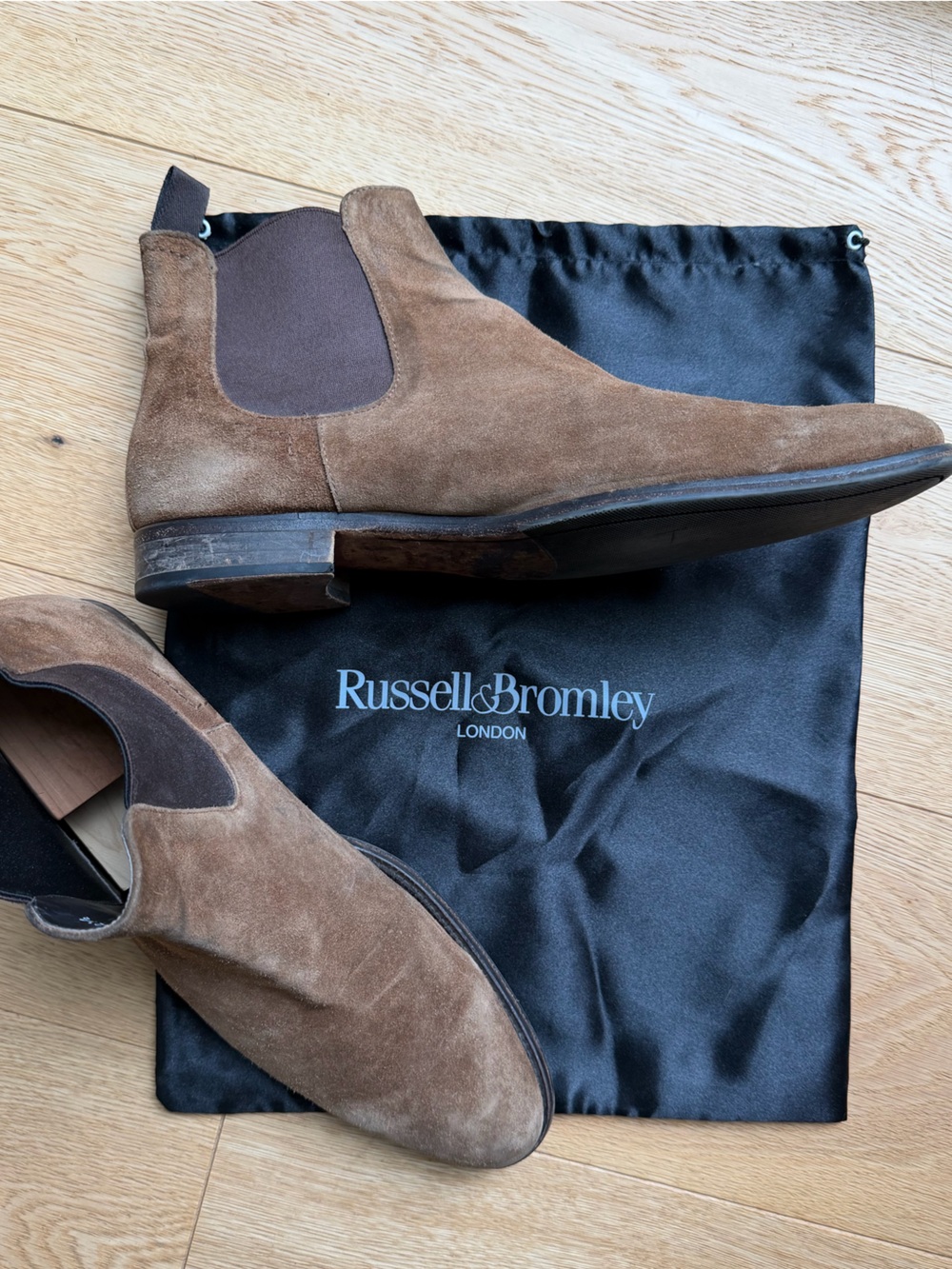 Russell & Bromley Brown Suede Chelsea Boots Made in Italy EU 42.5